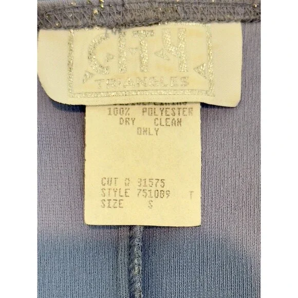 Y2K City Triangles Embellished Maxi Dress in Light Blue Size M USA Sparkly - Picture 7 of 10